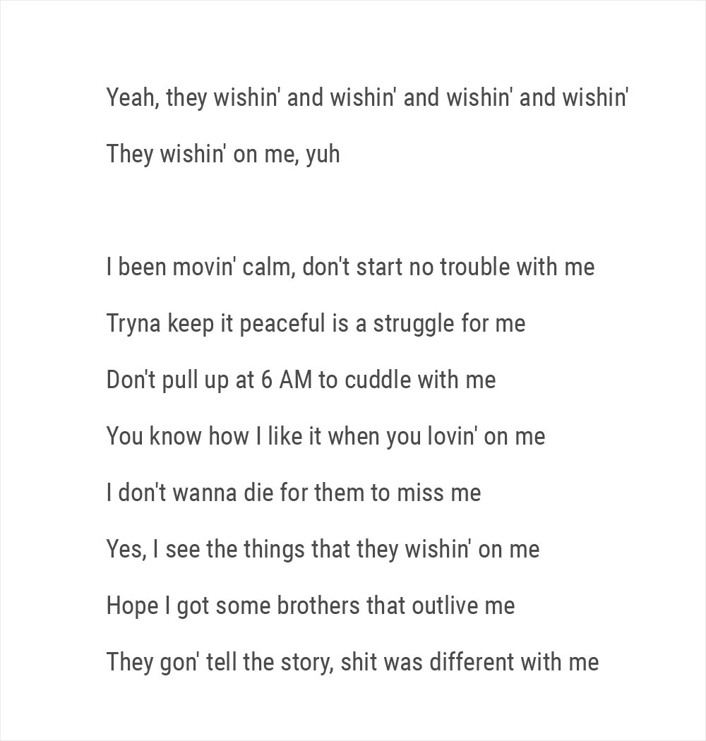 Static Lyric Display