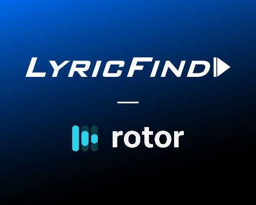 LyricFind and Rotor Videos logos