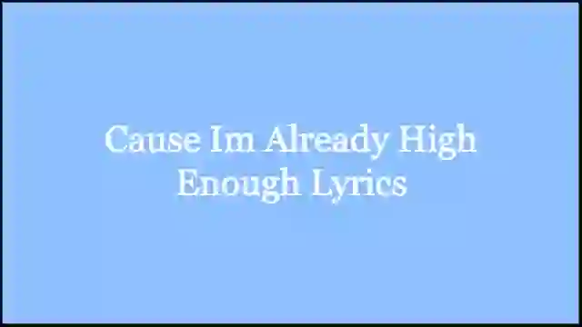 Cause Im Already High Enough Lyrics