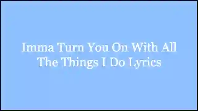 Imma Turn You On With All The Things I Do Lyrics