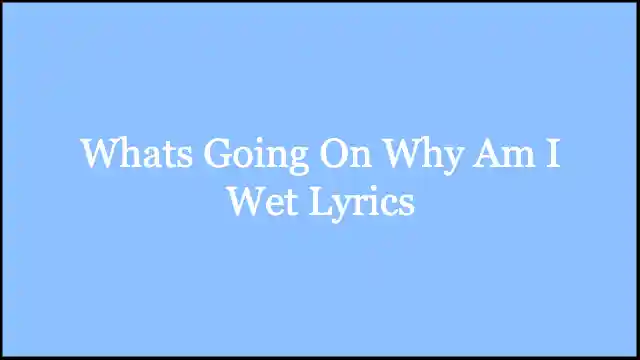 Whats Going On Why Am I Wet Lyrics