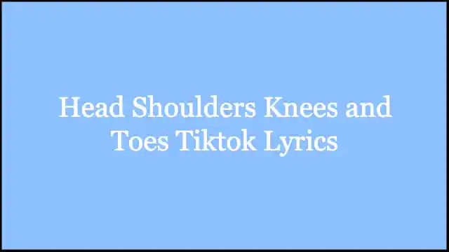 Head Shoulders Knees and Toes Tiktok Lyrics