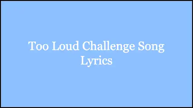 Too Loud Challenge Song Lyrics