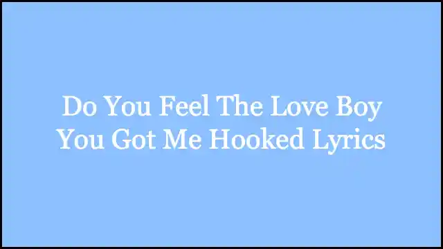 Do You Feel The Love Boy You Got Me Hooked Lyrics