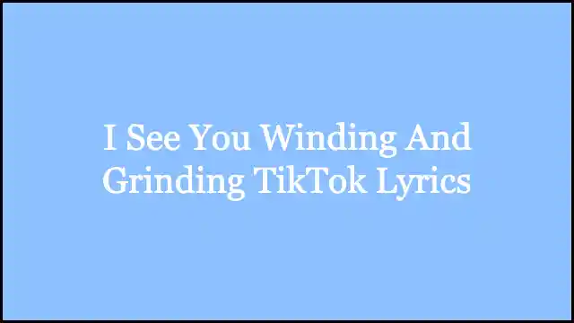 I See You Winding And Grinding TikTok Lyrics
