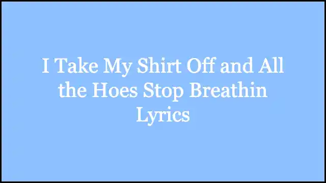I Take My Shirt Off and All the Hoes Stop Breathin Lyrics