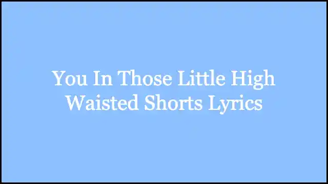 You In Those Little High Waisted Shorts Lyrics
