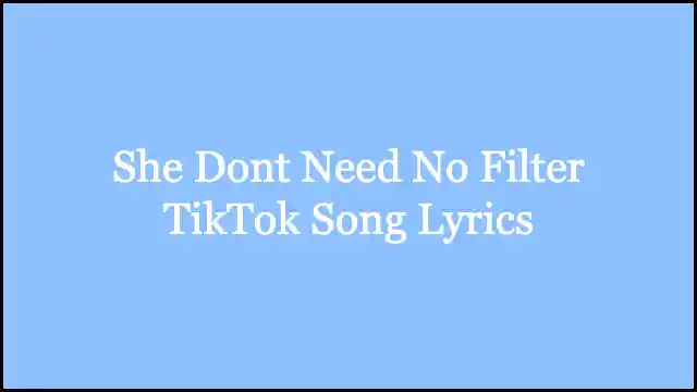 She Dont Need No Filter TikTok Song Lyrics