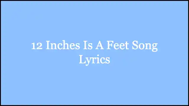 12 Inches Is A Feet Song Lyrics