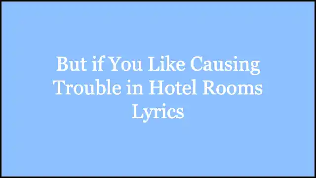 But if You Like Causing Trouble in Hotel Rooms Lyrics