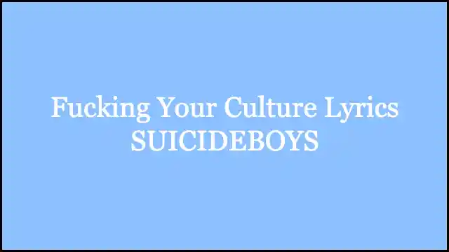 Fucking Your Culture Lyrics SUICIDEBOYS