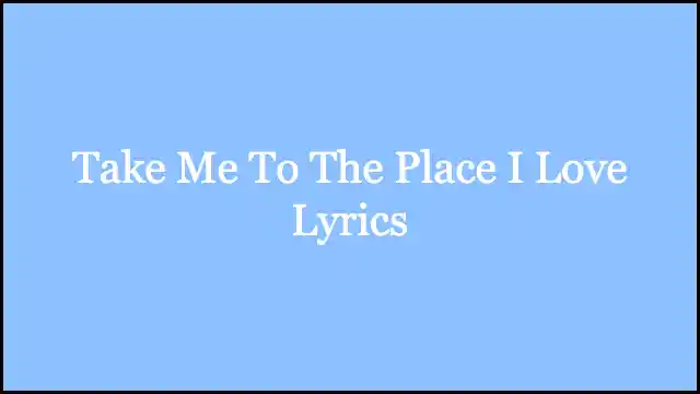 Take Me To The Place I Love Lyrics