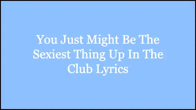 You Just Might Be The Sexiest Thing Up In The Club Lyrics