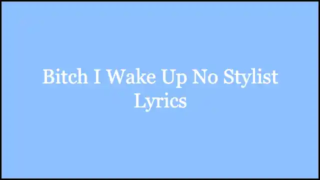 Bitch I Wake Up No Stylist Lyrics
