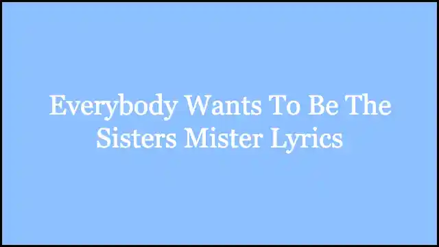 Everybody Wants To Be The Sisters Mister Lyrics