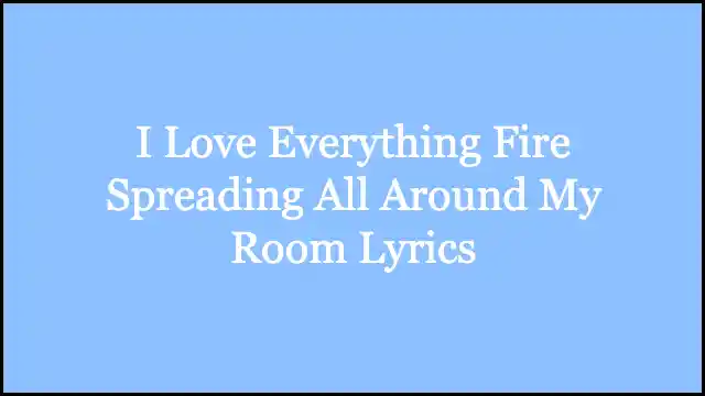 I Love Everything Fire Spreading All Around My Room Lyrics