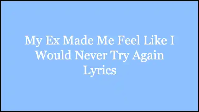 My Ex Made Me Feel Like I Would Never Try Again Lyrics