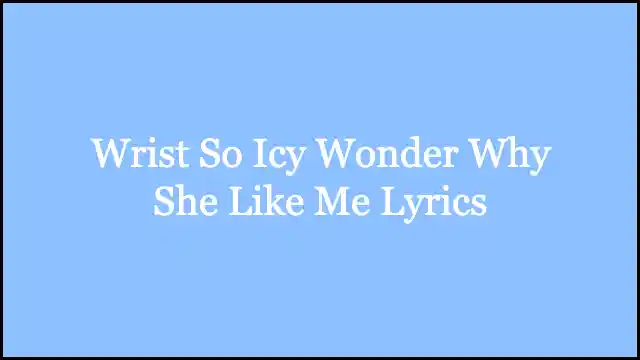 Wrist So Icy Wonder Why She Like Me Lyrics