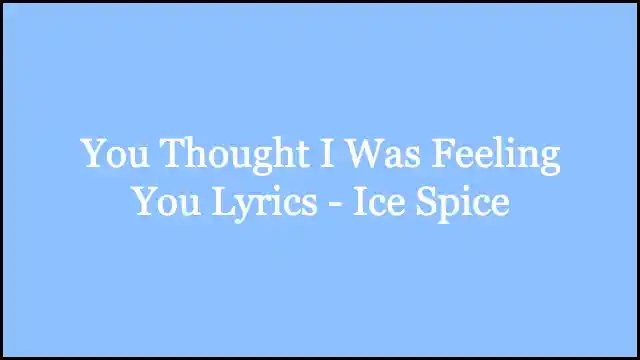 You Thought I Was Feeling You Lyrics - Ice Spice