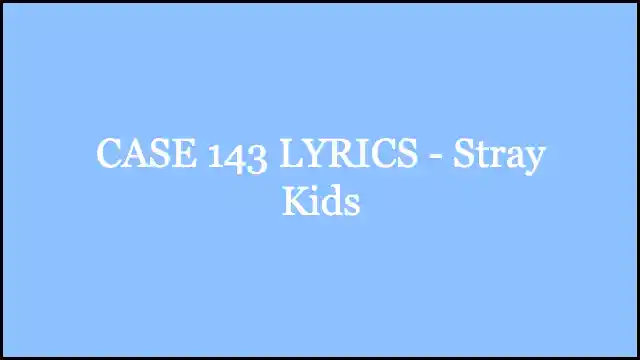CASE 143 LYRICS - Stray Kids