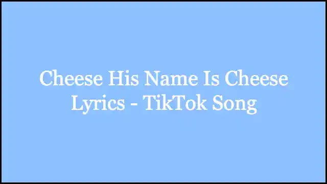 Cheese His Name Is Cheese Lyrics - TikTok Song