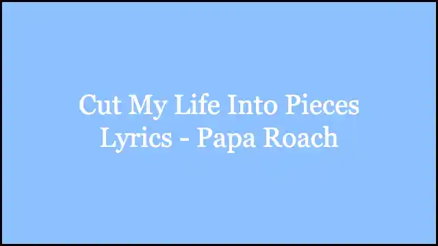 Cut My Life Into Pieces Lyrics - Papa Roach
