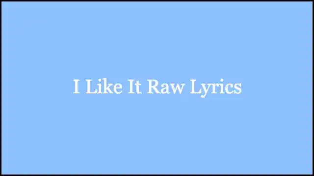 I Like It Raw Lyrics
