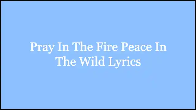 Pray In The Fire Peace In The Wild Lyrics