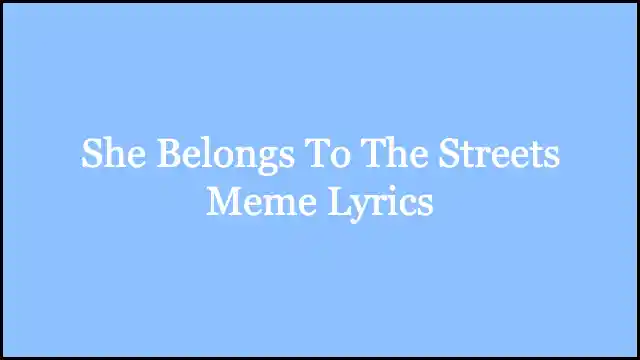 She Belongs To The Streets Meme Lyrics