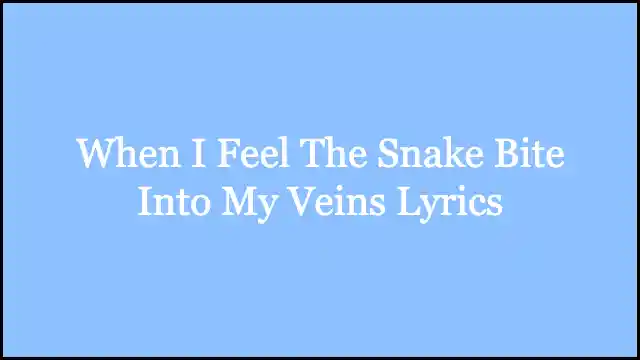 When I Feel The Snake Bite Into My Veins Lyrics