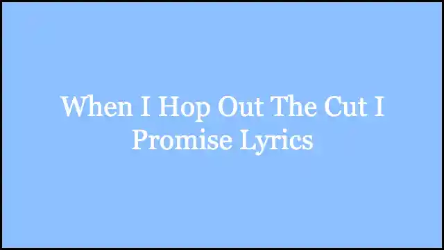 When I Hop Out The Cut I Promise Lyrics