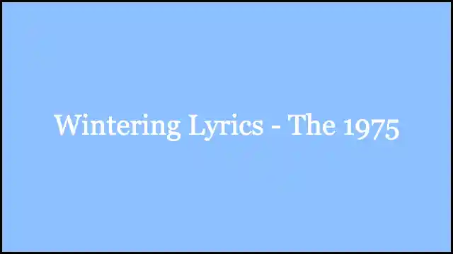 Wintering Lyrics - The 1975