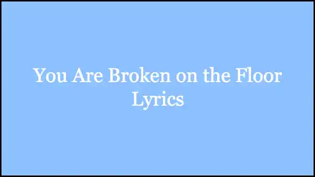 You Are Broken on the Floor Lyrics