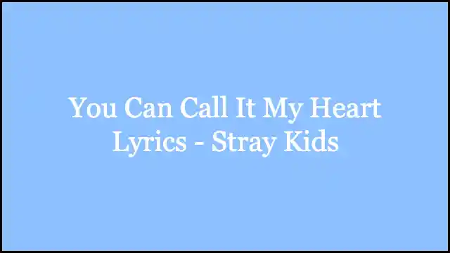 You Can Call It My Heart Lyrics - Stray Kids