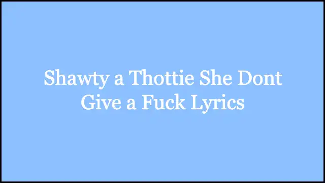 Shawty a Thottie She Dont Give a Fuck Lyrics