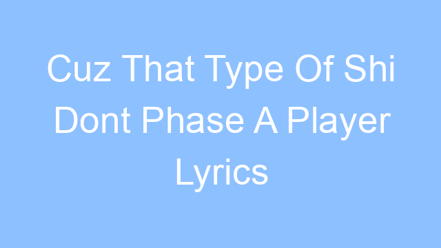 cuz that type of shi dont phase a player lyrics 21537