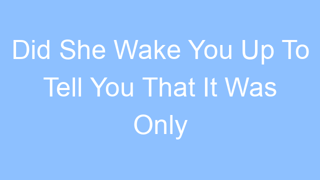 did she wake you up to tell you that it was only a change of plan lyrics 21543