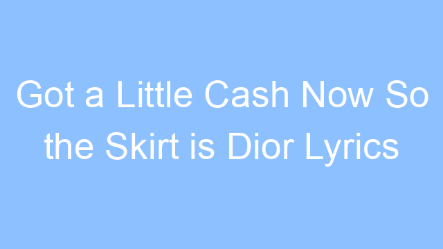 got a little cash now so the skirt is dior lyrics 21580