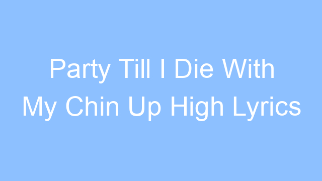 party till i die with my chin up high lyrics 19286