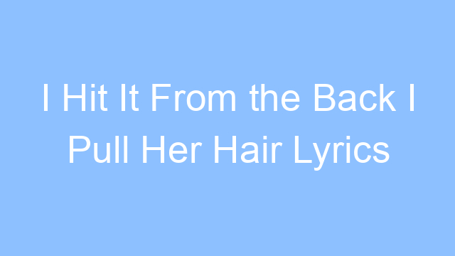 i hit it from the back i pull her hair lyrics 19381