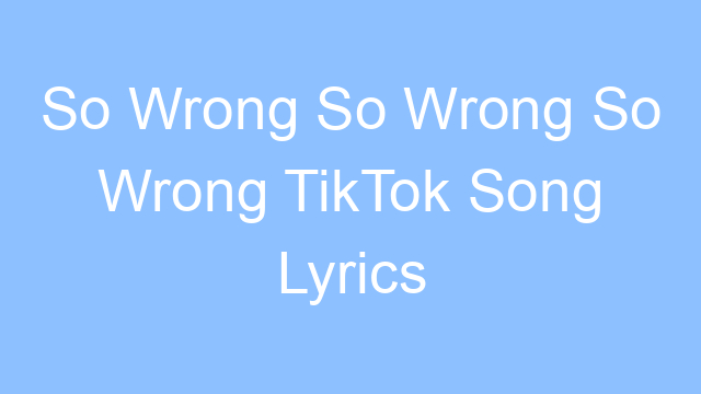 so wrong so wrong so wrong tiktok song lyrics 19432