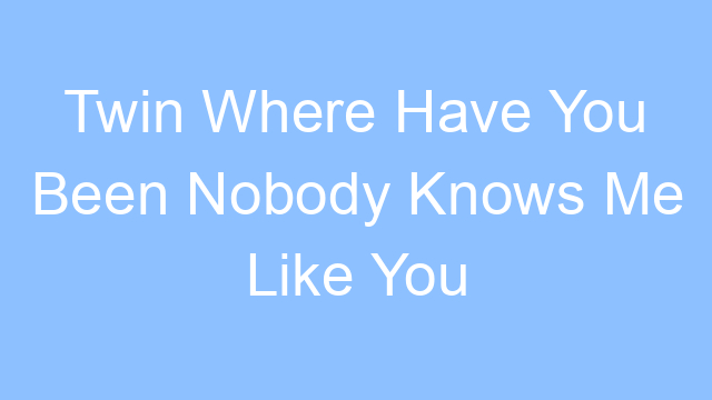 twin where have you been nobody knows me like you do lyrics 23621