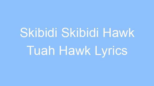 skibidi skibidi hawk tuah hawk lyrics 25100