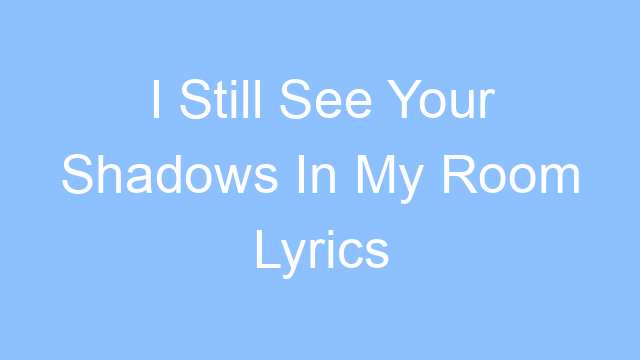 i still see your shadows in my room lyrics 26121