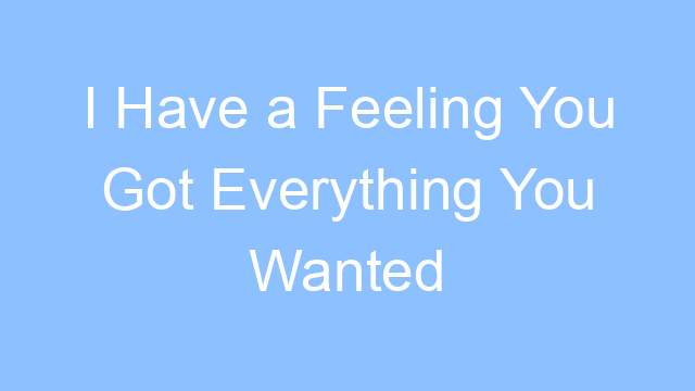 i have a feeling you got everything you wanted lyrics 26512